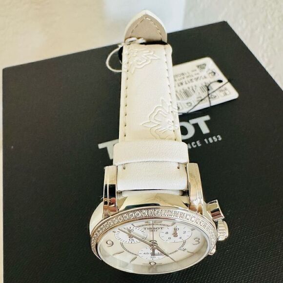 Tissot Women's Dressport Diamond Synthetic Leather Watch 35mm T050.217.67.117.00 - Picture 9 of 16